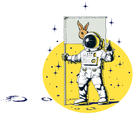 action rabbit astronaut image