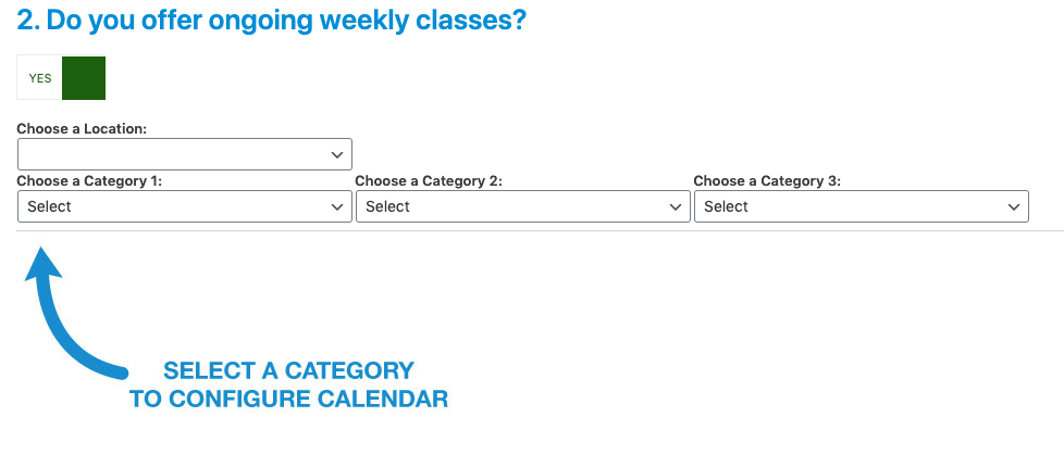 class calendar-select location and category
