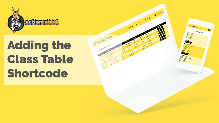 Configuring the Class Table Shortcode