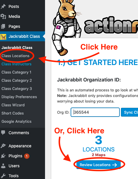 click locations