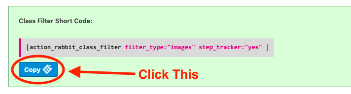 copy the class filter shortcode