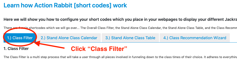 select class filter